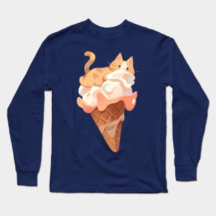 Ice cream kitty cat salted caramel Long Sleeve T-Shirt